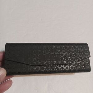 Ted Baker Black Embossed Eyeglasses Case With Cleaning Cloth